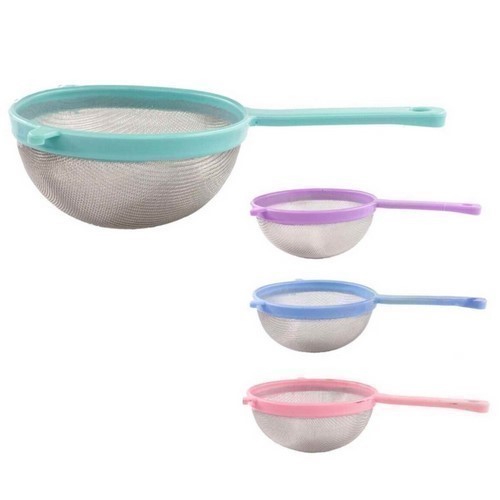 COLADOR PLASTICO MALLA METALICA 12CMS SURTIDOS